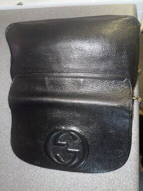 Gucci Soho Flap Long Interlocking G Chain Crossbody Custom Black (Painted)